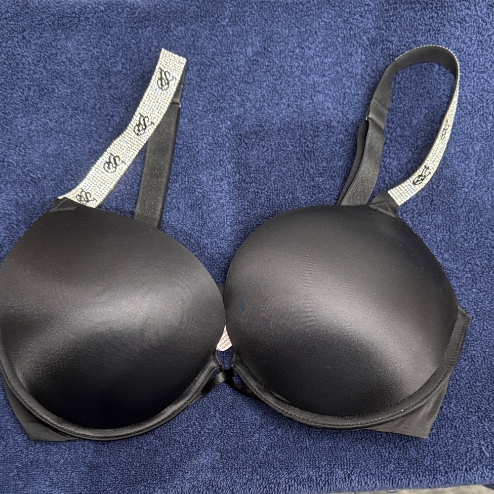 Victoria's Secret Black Bra with Patterned Straps